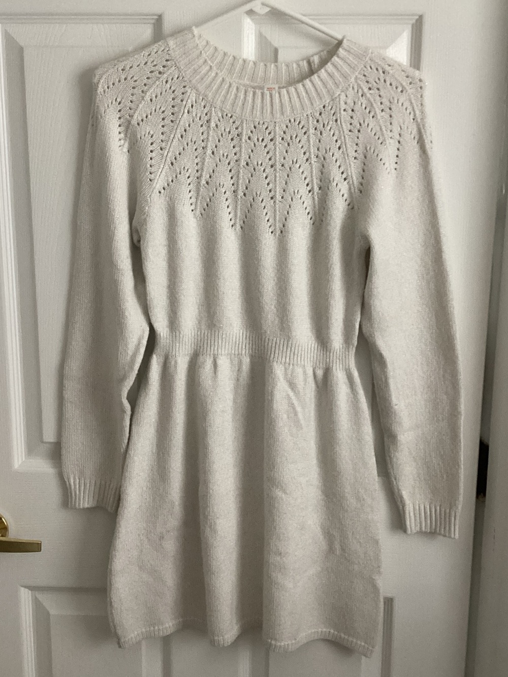cream ivory sweater dress xL